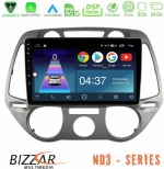 Bizzar ND3 Series 8Core Android15 2+64GB  Hyundai i20 2009-2012 Manual A/C Navigation Multimedia Tablet 9"