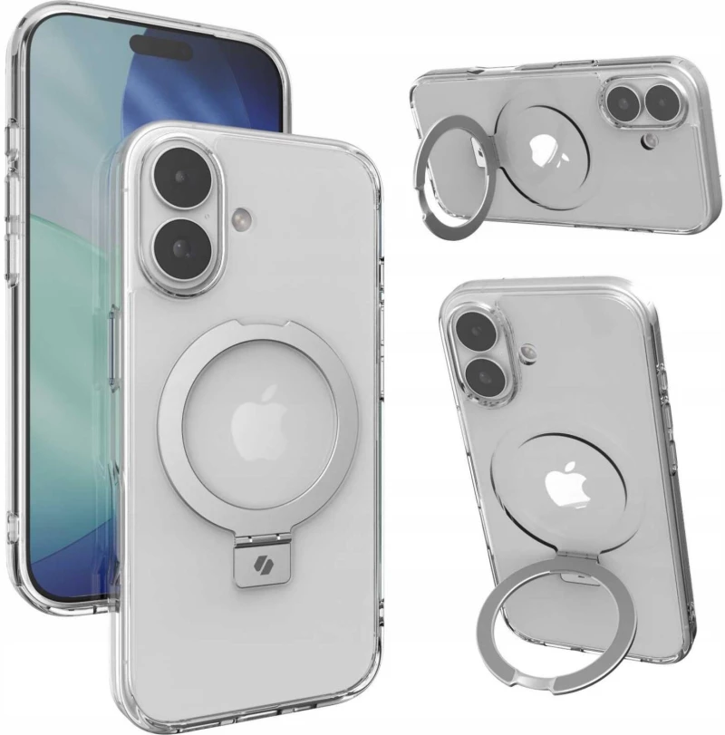 Θήκη iPhone 17 Spacecase Ring Pro Mag Σκληρή με MagSafe & KickStand - Clear (5905719130909)
