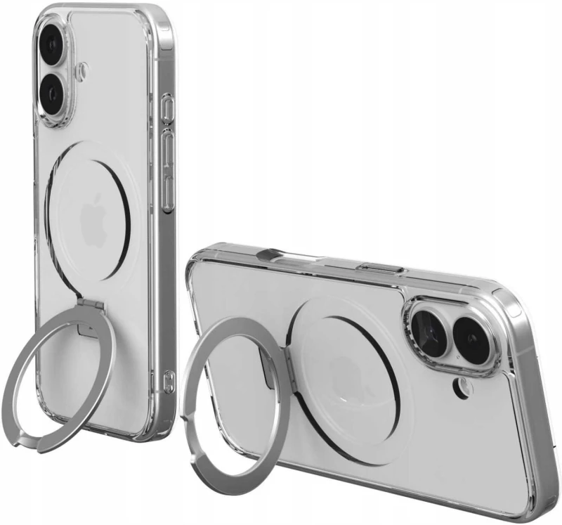 Θήκη iPhone 17 Spacecase Ring Pro Mag Σκληρή με MagSafe & KickStand - Clear (5905719130909)