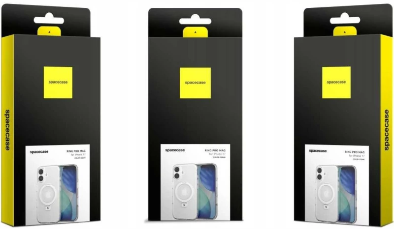 Θήκη iPhone 17 Spacecase Ring Pro Mag Σκληρή με MagSafe & KickStand - Clear (5905719130909)