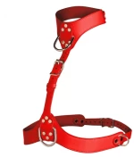 Vixen - Red Female Chest Harness - Γυναικείο Harness Στήθους από Δερματίνη