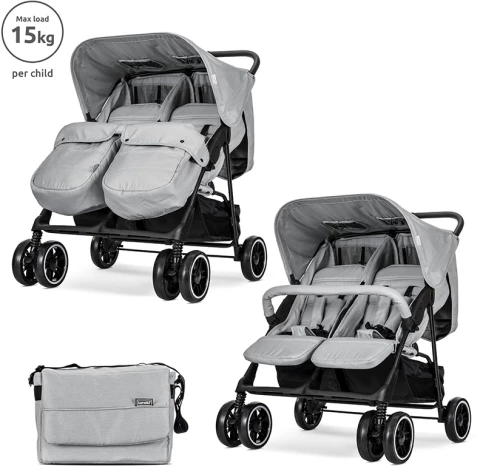 LORELLI ΚΑΡΟΤΣΙ ΔΙΔΥΜΩΝ ΜΕ ΠΟΔΟΣΑΚΟΥΣ TWIN GREY 10020072506