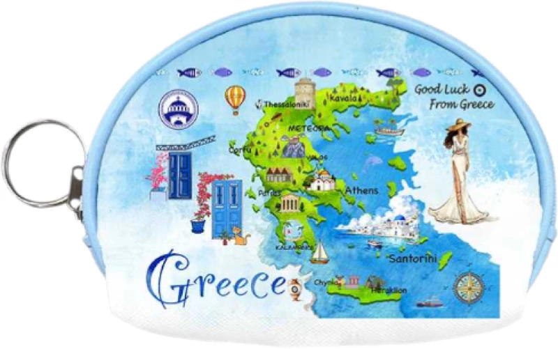 Πορτοφόλι Souvenir μπρελόκ mini - PVC - Greece - 10*8*3cm - 871779