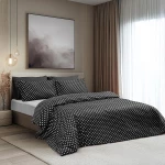 Beauty Home Σετ σεντόνια διπλά Art 10101 Fancy 200x260 Μαύρο