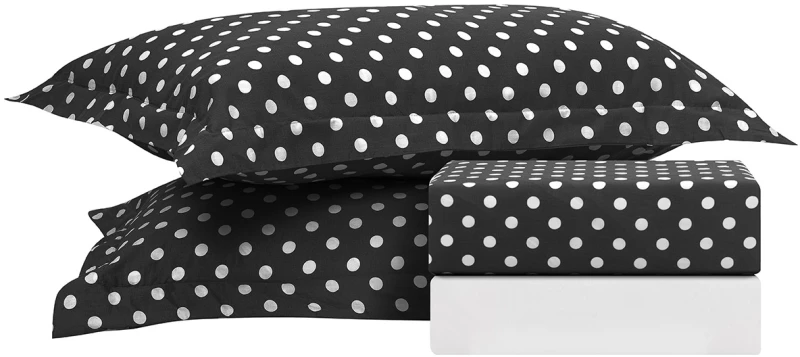 Beauty Home Σετ σεντόνια διπλά Art 10101 Fancy 200x260 Μαύρο