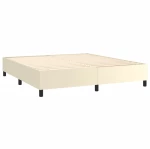 vidaXL Κρεβάτι Boxspring με Στρώμα Κρεμ 180x200 εκ. Συνθετικό Δέρμα