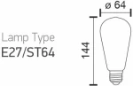 ΛΑΜΠΤΗΡAΣ E27 FILAMENT 9W 6094