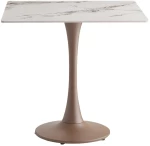 COCOA ΤΡΑΠΕΖΙ ΑΣΠΡΟ ΜΑΡΜΑΡΟ 80x80x75cm