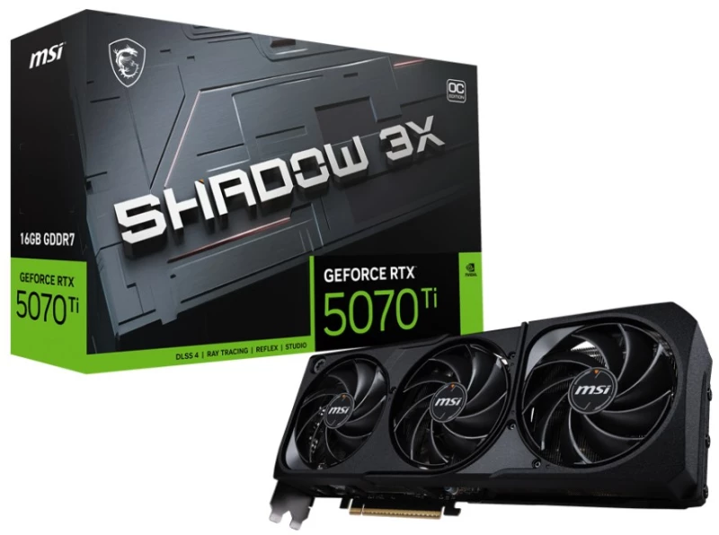 MSI GeForce RTX 5070 Ti 16G SHADOW 3X OC NVIDIA 16 GB GDDR7 BULK