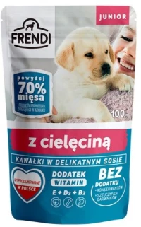 FRENDI Junior Pieces in a delicate sauce with veal - Wet dog food - 100 g