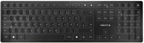 CHERRY KW 9100 SLIM keyboard Universal RF Wireless + Bluetooth QWERTZ German Black