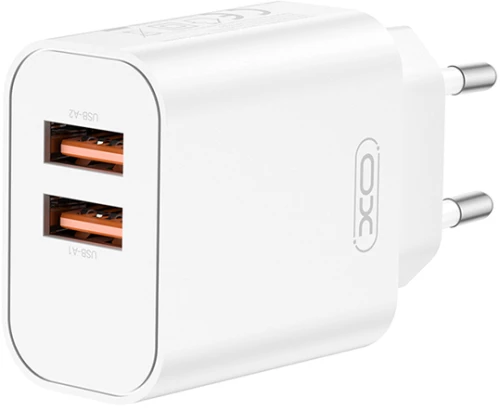 XO v Φορτιστής Χωρίς Καλώδιο με 2 Θύρες USB-A 12W Λευκός (CE34)