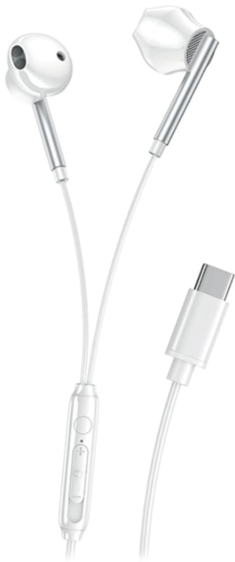 XO 249-0084 EP66 Earbuds Handsfree Ακουστικά με Βύσμα USB-C Λευκό