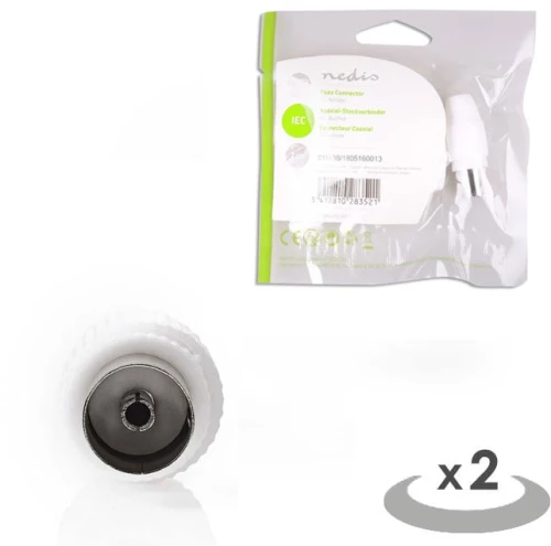 Nedis 233-0291 Βύσμα Coaxial female 2τμχ Λευκό (CSGP40923WT)