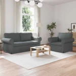 Καναπές 140cm 2 pcs Σκούρο Γκρι Μέταλλο Γκρι 3407531