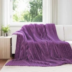Ριχτάρια 6 pcs Μοβ 270 x 240 cm Μαλλί Μοβ 42016904