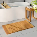 Πατάκι μπάνιου Μονόχρωμο Καφέ 100 x 55 cm ξύλο Καφέ 42025265