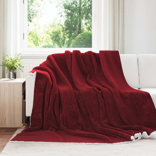 Κουβέρτα Βεραμάν Κόκκινο 220 x 240 cm Μαλλί Κόκκινο 42017003