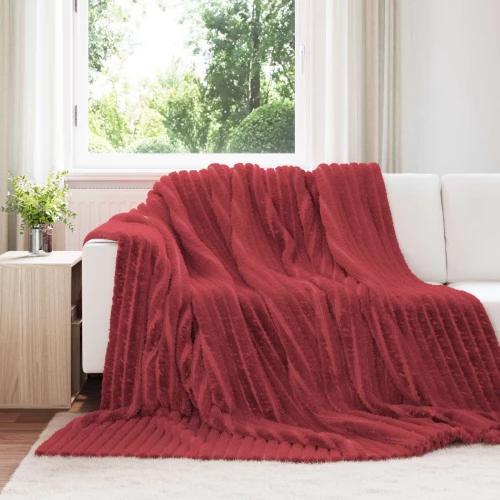 Κουβέρτα Βεραμάν Κόκκινο 240 x 220 cm Μαλλί Κόκκινο 42016851