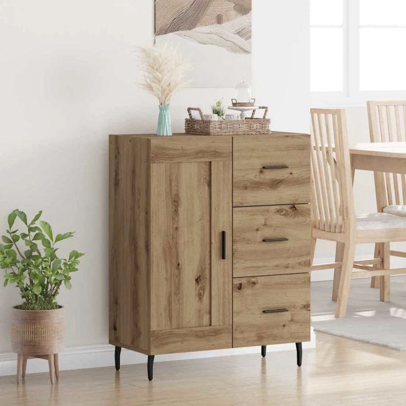 Πλαϊνό γραφείο με συρτάρι Artisan Oak 69,5 x 34 x 90 εκ. Καφέ 881637