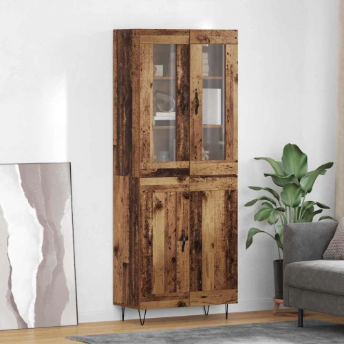 Highboard Παλιό Ξύλο 69,5 x 34 x 180 εκ. Επεξεργασμένο ξύλο Καφέ 3402699