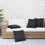 Διασκορπισμένα Μαξιλάρια Καρό 4 pcs Μαύρη Καρώ 40 x 40 cm Μαύρο 360375