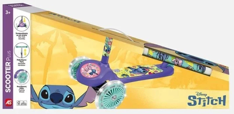 ΠΑΙΧΝΙΔΟΛΑΜΠΑΔΑ ΠΑΙΔΙΚΟ SCOOTER PLUS STITCH  ME ΦΩΤΙΖΟΜΕΝΕΣ ΡΟΔΕΣ- 1500-50292