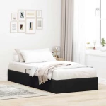 Κρεβάτι Αποθήκης με στρώμα Μαύρο 90 x 190 cm Βελούδο Μαύρο 3370125