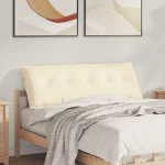 Μαξιλάρι Πλάτης Κρεμ 140 x 50 cm Υφασμάτινο Κορντουρά Κρεμ 42014867