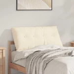 Μαξιλάρι Πλάτης Κρεμ 100 x 50 cm Υφασμάτινο Κορντουρά Κρεμ 42014781