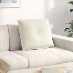 Μαξιλάρι Πλάτης Κρεμ 60 x 50 cm Υφασμάτινο Κορντουρά Κρεμ 42014684