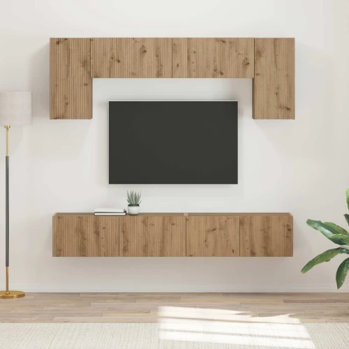 Σετ επίπλου τηλεόρασης 4 pcs Δρύς Sonoma Επεξεργασμένο ξύλο Καφέ 3409080