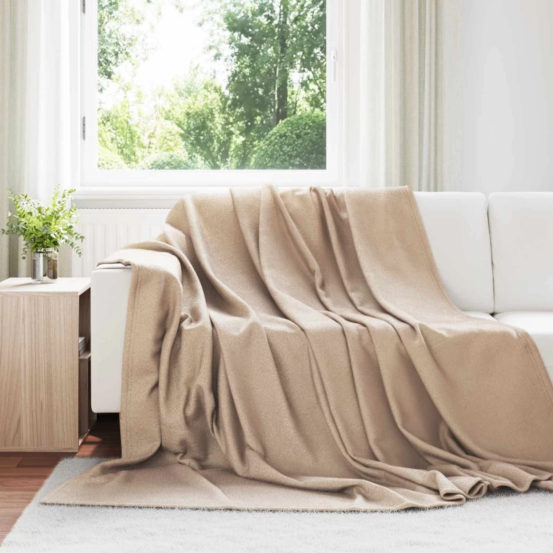 Ριχτάρια 6 pcs Καμηλοπάρδαλη 270 x 240 cm Μαλλί Καφέ 42017052