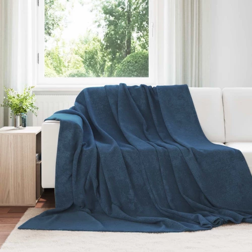 Κουβέρτα Σκούρο μπλε 220 x 240 cm Μαλλί Ναυτικό μπλε 42016775