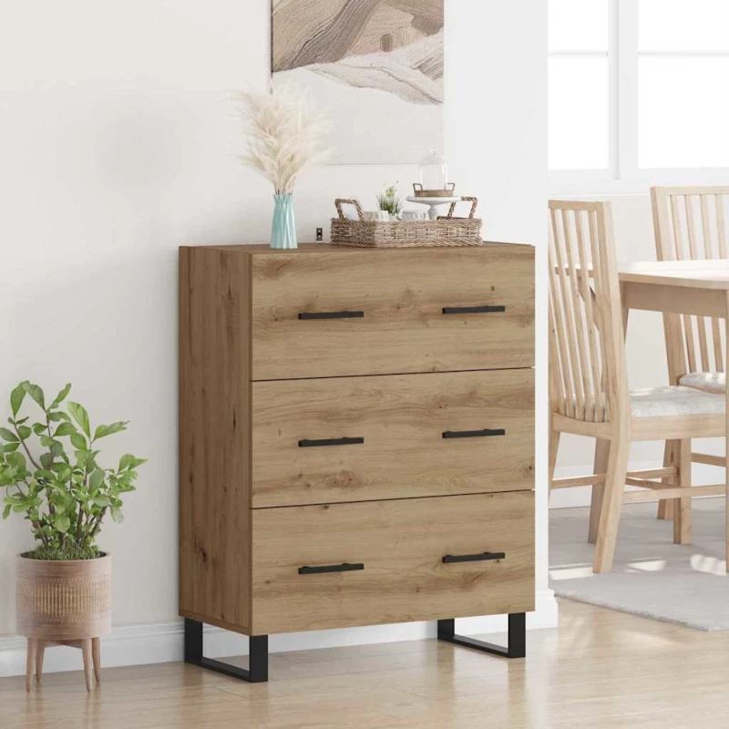 Πλαϊνό γραφείο με συρτάρι Artisan Oak 69,5 x 34 x 90 εκ. Καφέ 881523