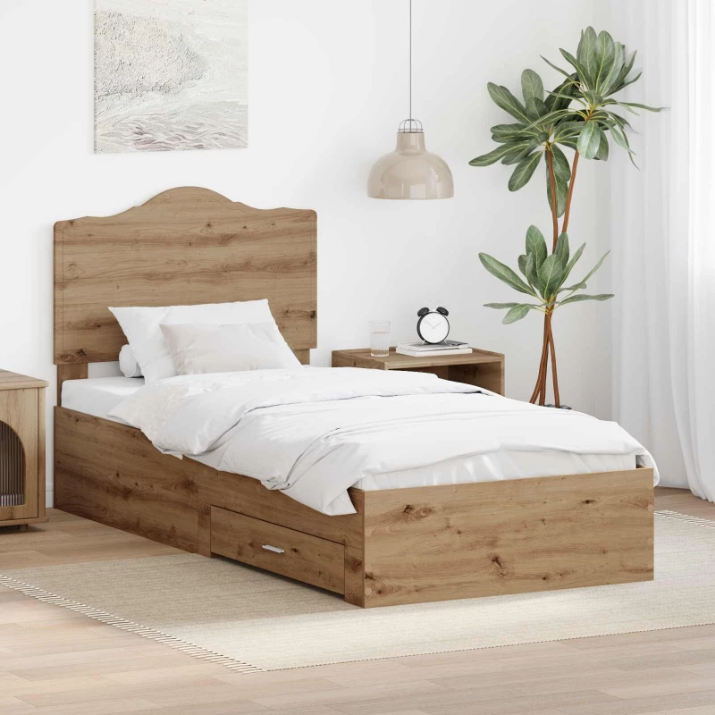 Σκελετός Κρεβατιού Artisan Oak 90 x 200 cm Επεξεργασμένο ξύλο Καφέ 3413656
