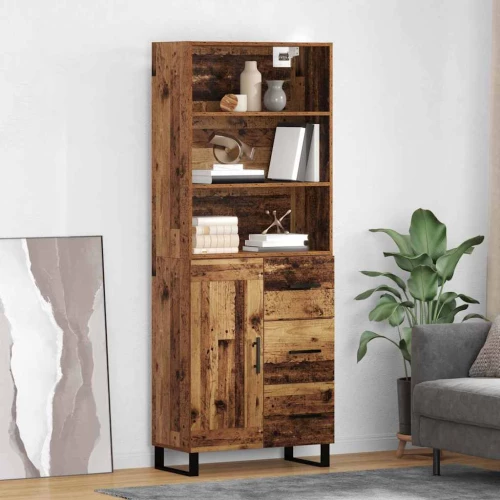 Highboard Παλαιό ξύλο 69,5 x 34 x 180 εκ. Επεξεργασμένο ξύλο Καφέ 3415624