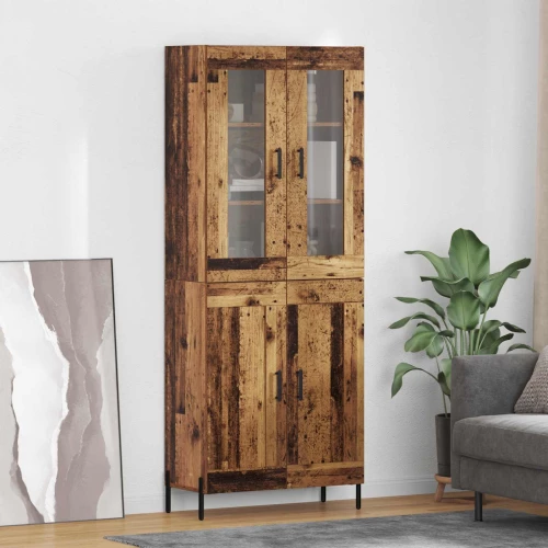 Highboard Παλιό Ξύλο 69,5 x 34 x 180 εκ. Επεξεργασμένο ξύλο Καφέ 3415762