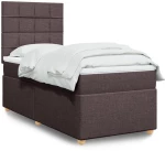 Κρεβάτι Boxspring με Στρώμα Σκούρο Καφέ 80x200 εκ. Υφασμάτινο 3293410
