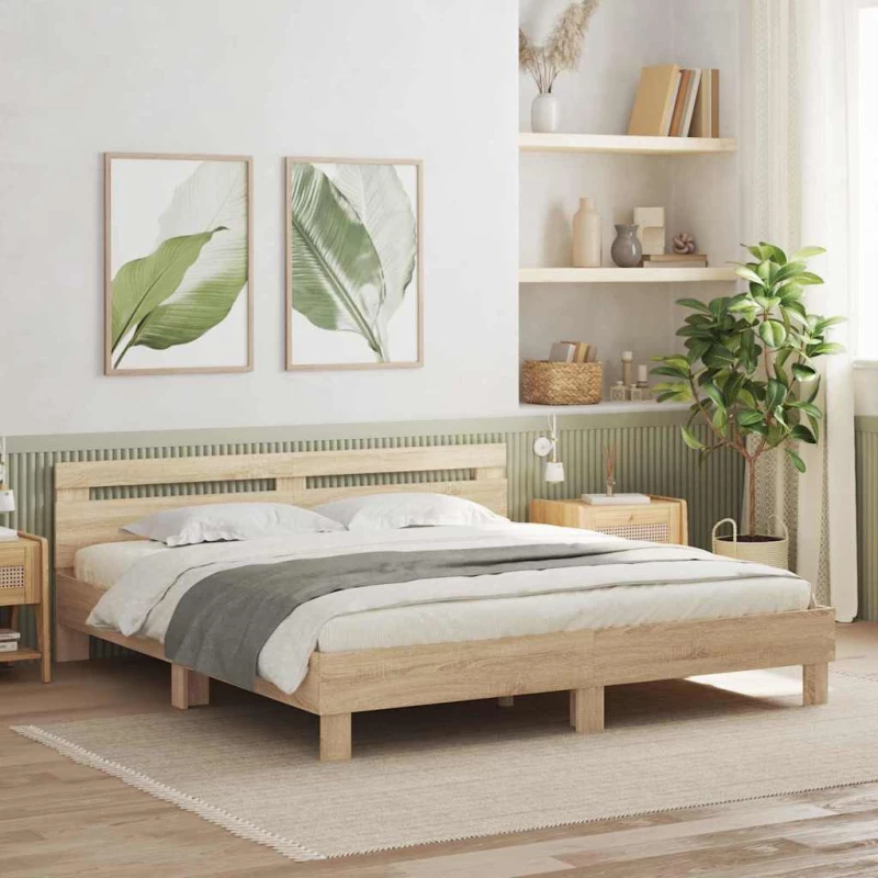 Σκελετός Κρεβατιού Σονόμα 193 x 203 cm Επεξεργασμένο ξύλο Καφέ 3402850