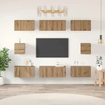 Σετ επίπλου τηλεόρασης 8 pcs Artisan Oak Επεξεργασμένο ξύλο Καφέ 3393167