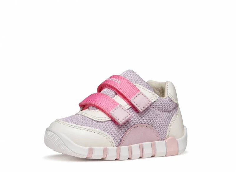 GEOX B IUPIDOO G. B3558A 01454 C0761  WHITE/LILAC  FIRST STEPS  CASUAL SPORT