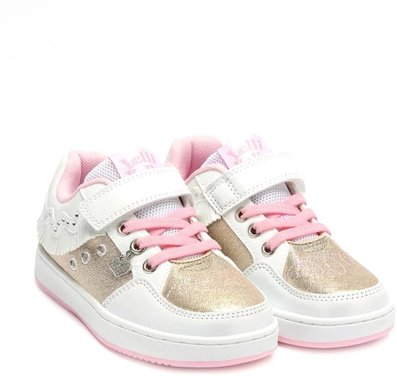 LELLI KELLY SNEAKERS FRANGETTA MIX LIGHTS LKAL8058 - BIOR WHITE/GOLD