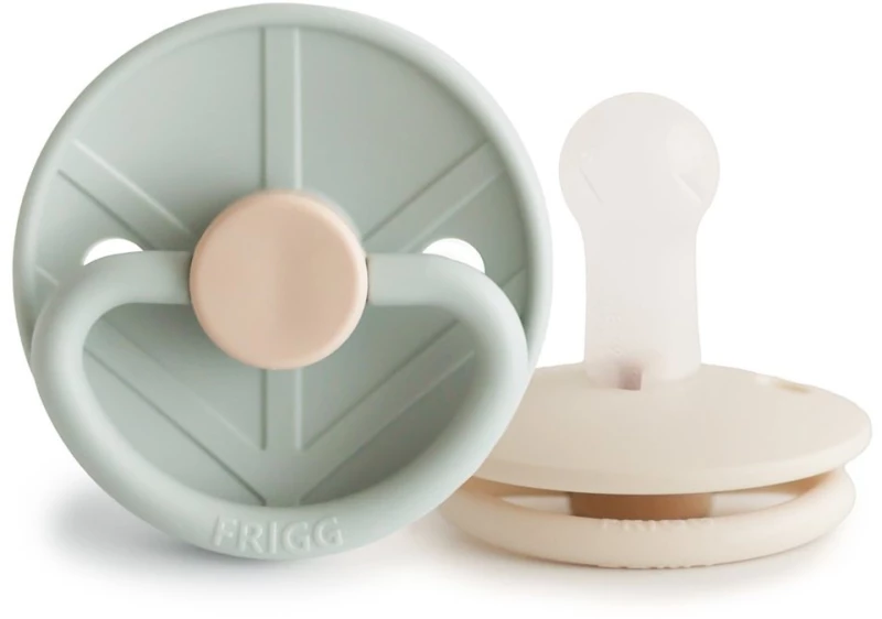 Σετ 2 Πιπίλες Σιλικόνης FRIGG Little Viking Sage/Cream 6-18 Μηνών