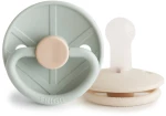 Σετ 2 Πιπίλες Σιλικόνης FRIGG Little Viking Sage/Cream 6-18 Μηνών