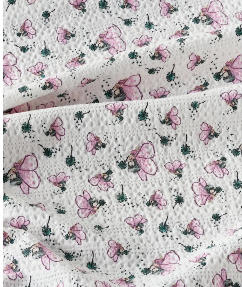 Κουβέρτα Κούνιας kentia Alima White-Pink-Green 100x140