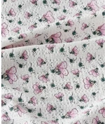 Κουβέρτα Κούνιας kentia Alima White-Pink-Green 100x140