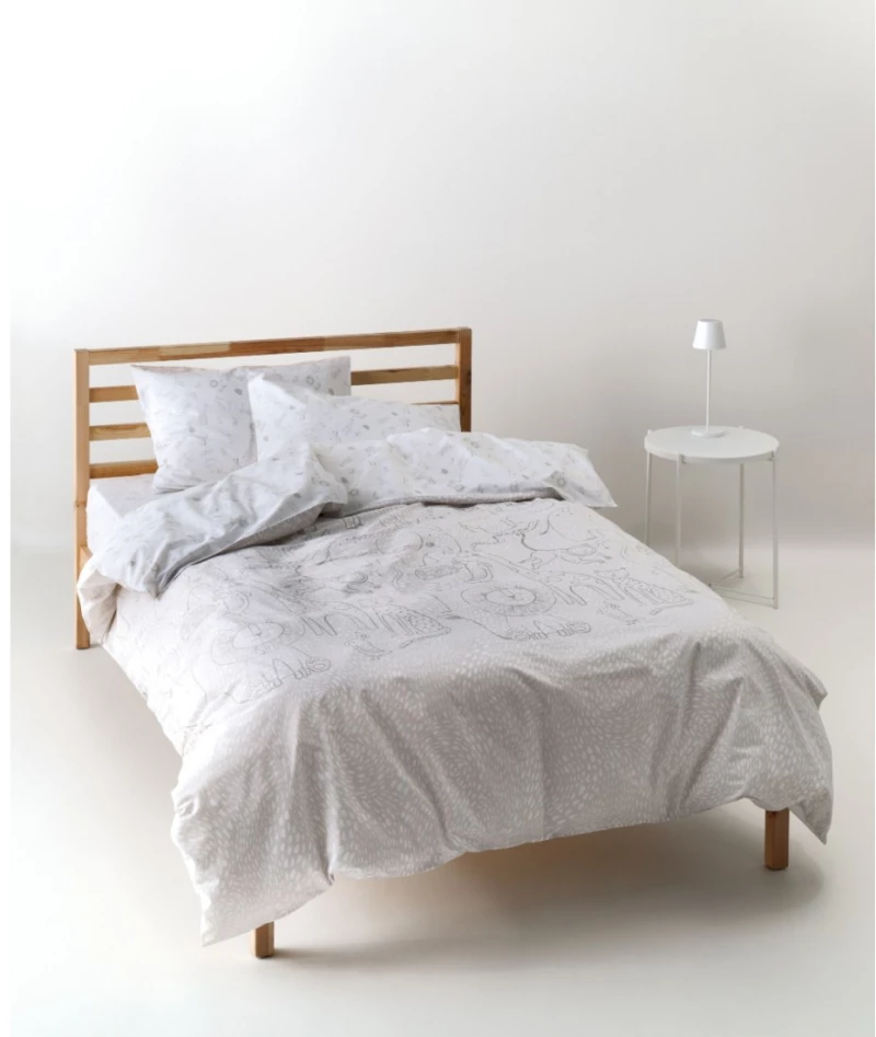 Σετ Παιδική Παπλωματοθήκη Μονή 2 Τεμαχίων Kentia Canopy White-Greige 165x245