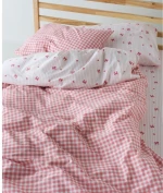 Σετ Παιδικά Σεντόνια Μονά 3 Τεμαχίων Kentia Sassy White-Pink 160x270