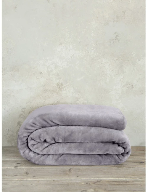 Κουβέρτα Βελουτέ Υπέρδιπλη Nima Smoky Lilac 220x240